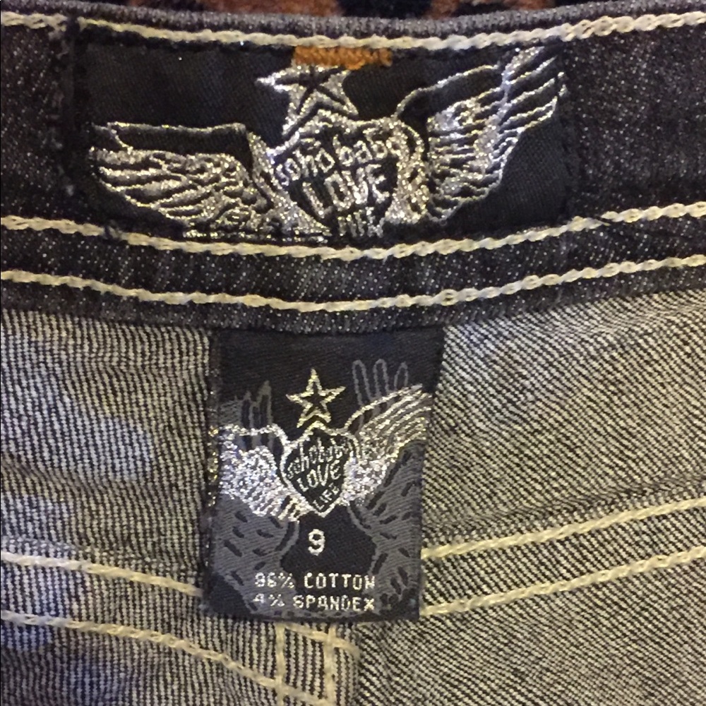 Soho Babe Love Life black acid wash jeans